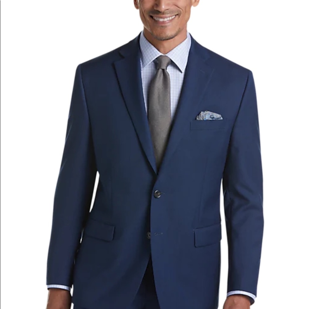 Lauren by Ralph Lauren Blue Sharkskin Suit
